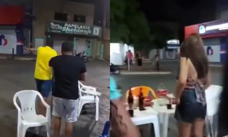 PÂNICO: Homem usa foice para tentar matar rivais em briga de bar e leva a pior; Veja o vídeo