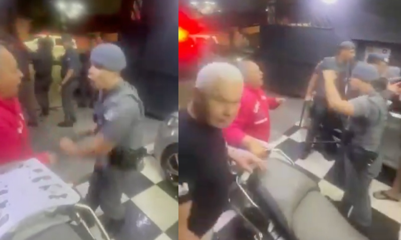 PMs invadem garagem e agridem idosa: ‘arrebentaram o portão e bateram em todo mundo’; veja vídeo