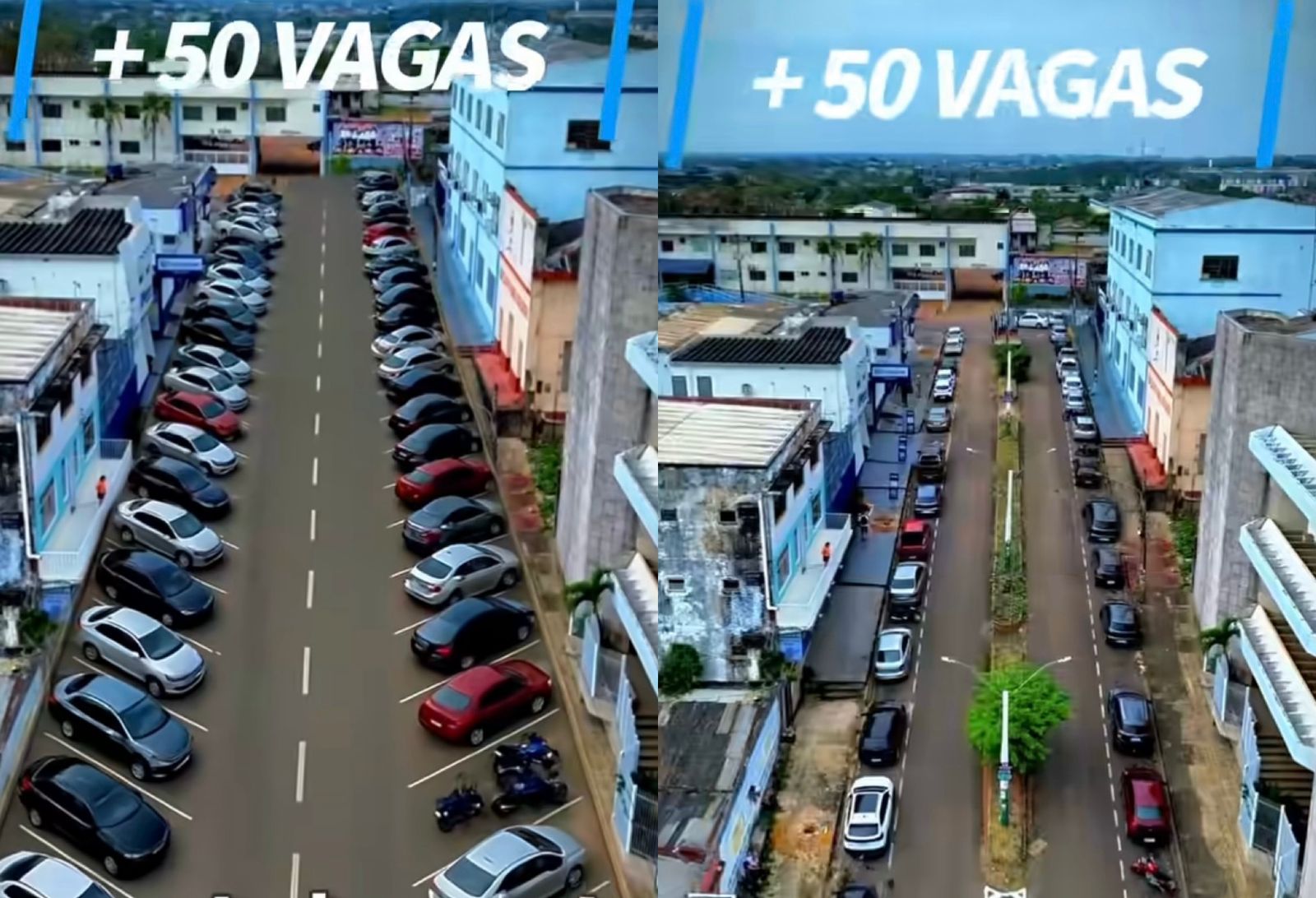 Rua Irmã Capelli contará com vagas em 45° para melhorar o trânsito e comércio próximo à av. Sete de Setembro