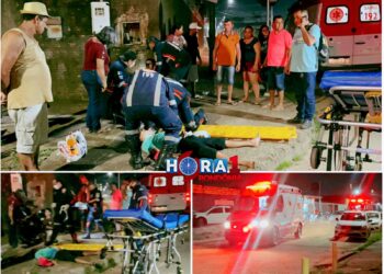 Grave acidente entre duas motos deixa três homens feridos na zona Leste de Porto Velho