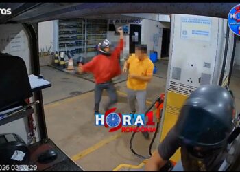 VEJA O VÍDEO: Frentista é rendido e agredido durante assalto em posto de combustível na zona Sul de Porto Velho